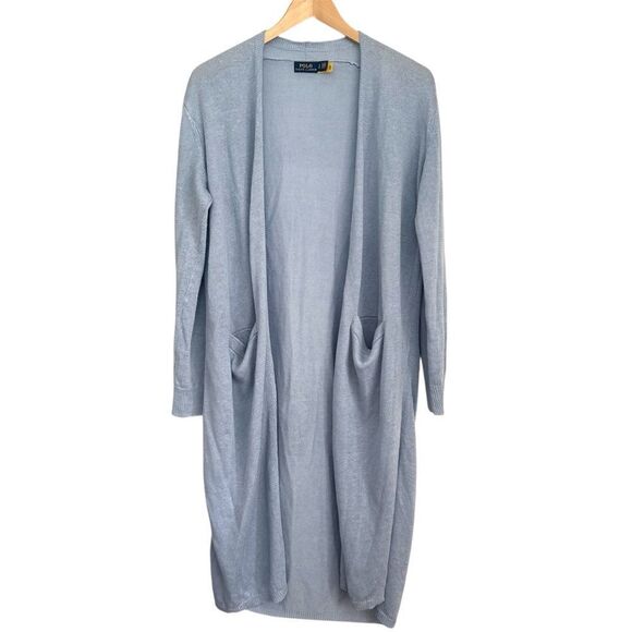 Polo Ralph Lauren Linen Long Open Front Cardigan - Picture 1 of 5